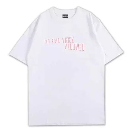 No Bad Vibez Allowed Tee Front White MAMPICI