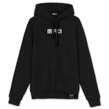 Embroidered Logo Hoodie Front Black MAMPICI
