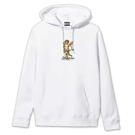 Angel Kiss Hoodie Front White MAMPICI