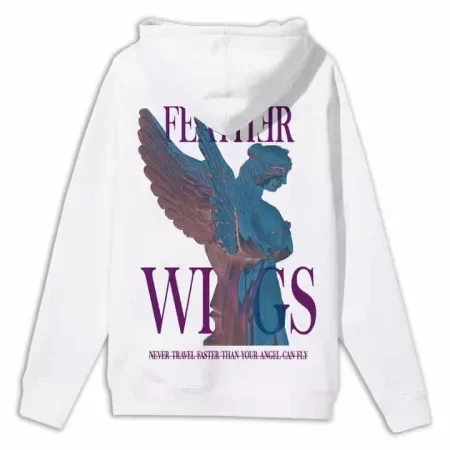Wings Hoodie Back White MAMPICI