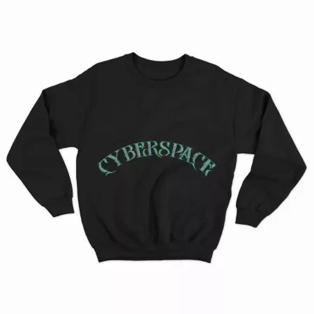 Cyberspace Crewneck Front Black MAMPICI