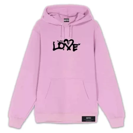 F*CK LOVE Hoodie Front Pink MAMPICI