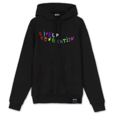 GiveUpGeneration Hoodie Black Front MAMPICI