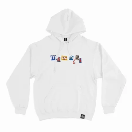 Mampici Letters Hoodie White Front MAMPICI
