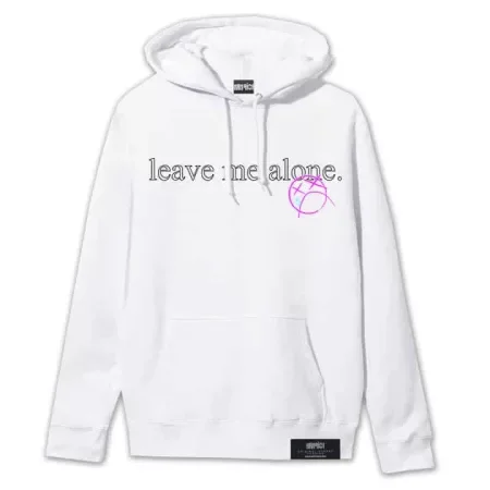 Leave me Alone Hoodie White Front MAMPICI