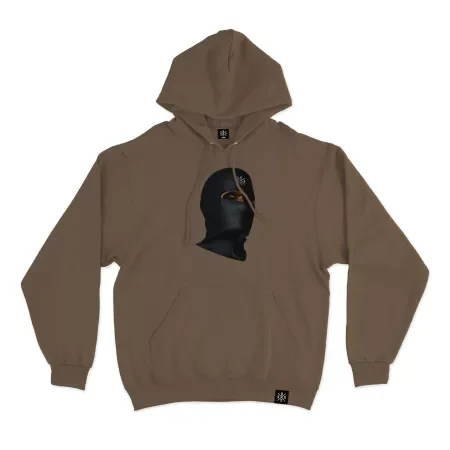 Hoodie No Face Front Brown MAMPICI